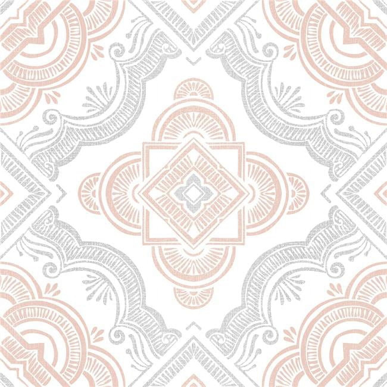 Cecilia 24" x 60" White and Gray Vinyl Peel and Stick Floor Tiles