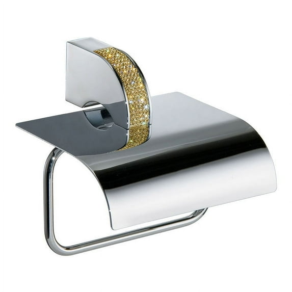 Cecilia toilet paper holder with cover. Swarovski crystals inlaid