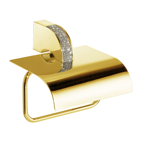 Cecilia toilet paper holder with cover. Swarovski crystals inlaid