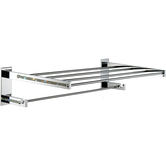 Cecilia Hotel Style Wall Towel Rack with Swarovski Crystals