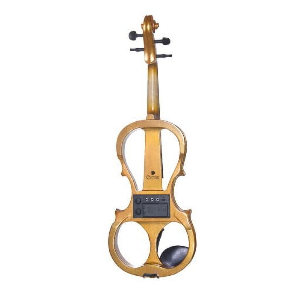 Cecilio 4/4CEVN-1Y Solid Wood Yellow Maple Metallic Electric/Silent Violin with Ebony Fittings in Style 1 (Full Size)