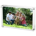 thumbnail image 1 of Cecolic Acrylic Picture Frame 6x8",Clear Freestanding Double Sided  Magnetic Photo Frames  with Microfiber Cloth, 1 of 8