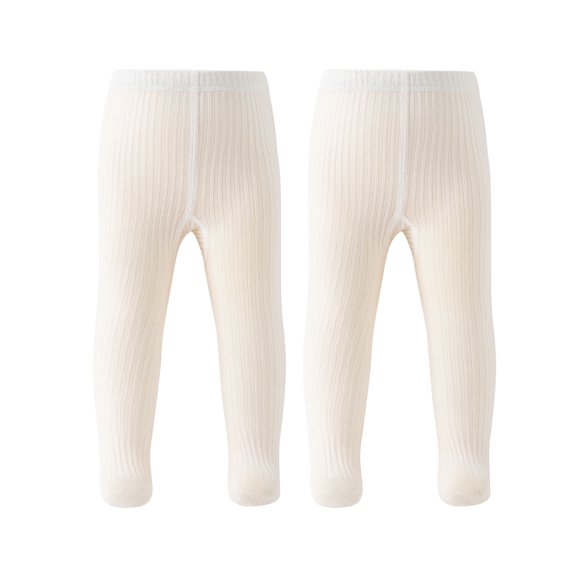 Cecorc Toddler Tights Opaque Pantyhose Cotton Leggings for Baby Girl Fall Outfits, 2Pack, 12 Months