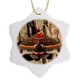 thumbnail image 1 of 3drose, Cecropia Moth on Tree Trunk, Marion, Illinois, Usa., 3 inch Snowflake Porcelain Ornament, 1 of 7
