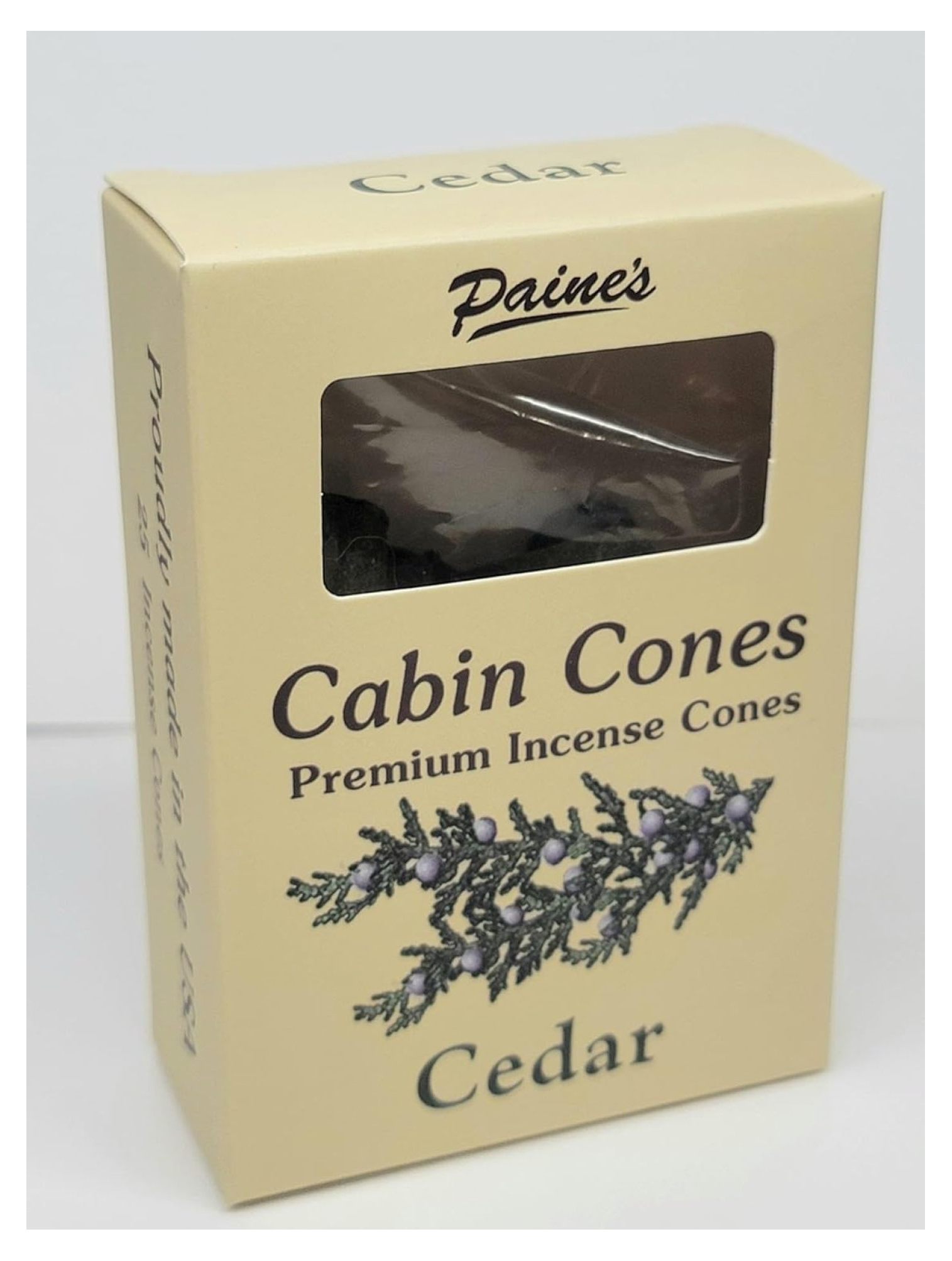 Cedar 25 Incense Log Cabin Cones Paines Maine USA Christmas Tree