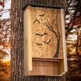 thumbnail image 1 of S&K BH50 Printed Cedar Bat House,Two Chamber Outdoor BatShelter for Upto 50Bats,Cedar Backyard BatRoost with Grooved Interior,Heat Absorbing Black Roof and Wall Post or Tree Mount Design,Made in USA, 1 of 8