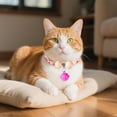 thumbnail image 1 of Cedar Bead Pet Collar for Cats Dogs Adjustable Fabric Collar with Bell Durable Chew Proof for Indoor Outdoor Use 13.8 Inch, 1 of 4