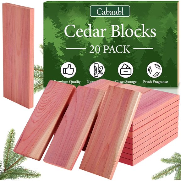 Cedar Blocks for Clothes Storage,20pcs Red Aromatic Cedar Blocks,Natural Cedar Wood,Cedar Chips for Clothes,Cedar Planks for Closet Storage, Wardrobe, Closets Drawers