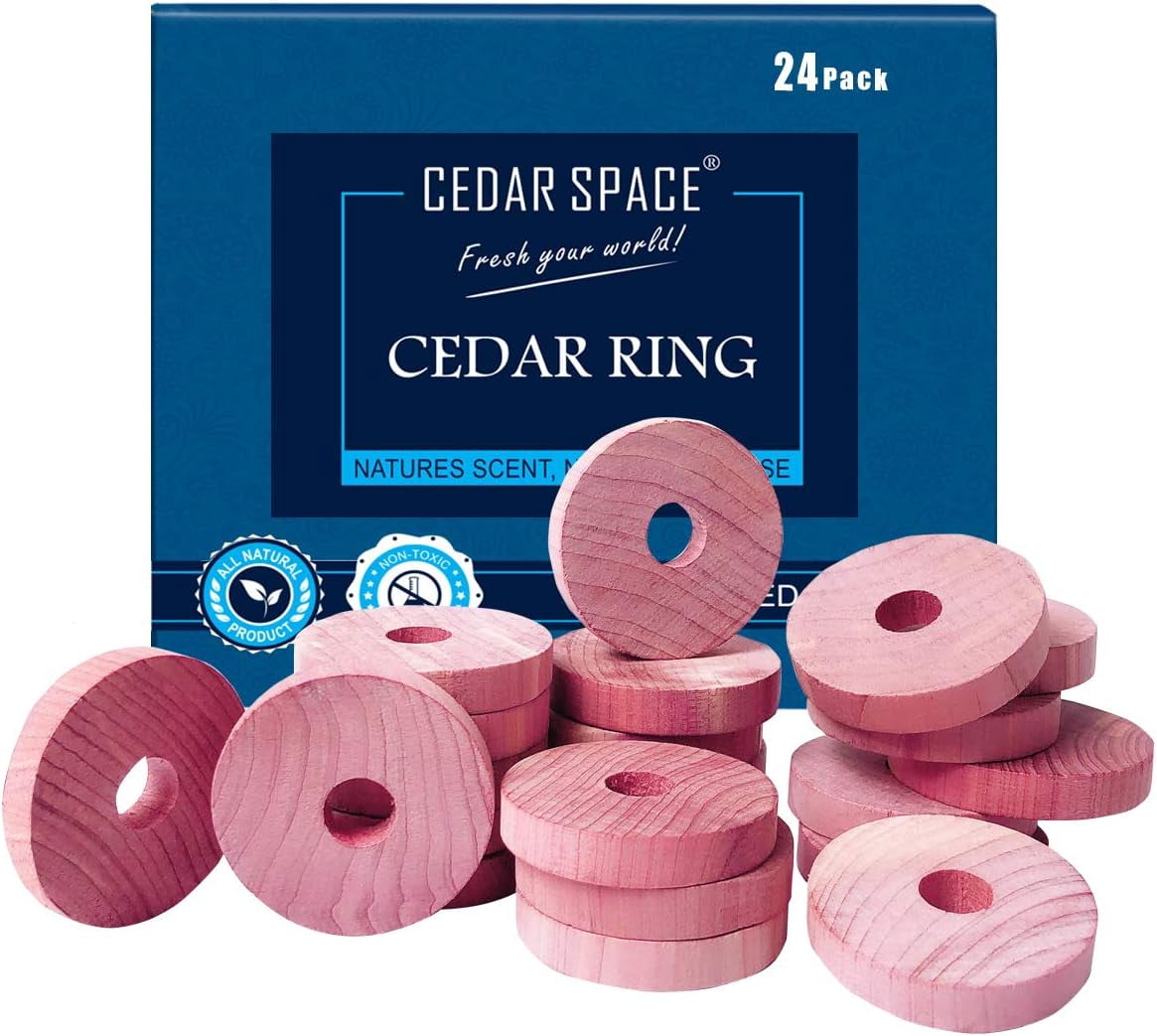 Cedar Blocks for Clothes Storage - 24 Pcs 100% Aromatic Cedar Rings ...