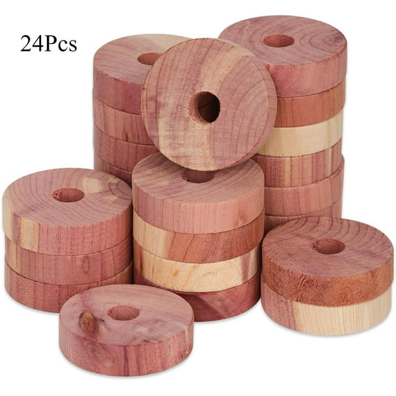 Cedar Blocks, Wooden Cedar Discs for Clothes Storage, Natural Wood Cedar Rings Aromatic Cedar Chip Accessories for House Closets Drawers