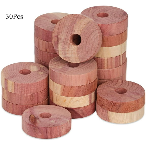 Cedar Blocks, Wooden Cedar Discs for Clothes Storage, Natural Wood Cedar Rings Aromatic Cedar Chip Accessories for House Closets Drawers