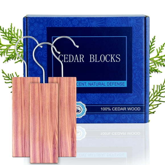 Cedar Blocks for Clothes Storage, 18 Pack Cedar Hang Ups, 100% Natural Cedar Wood for Closet Planks, Insect and moth prevention
