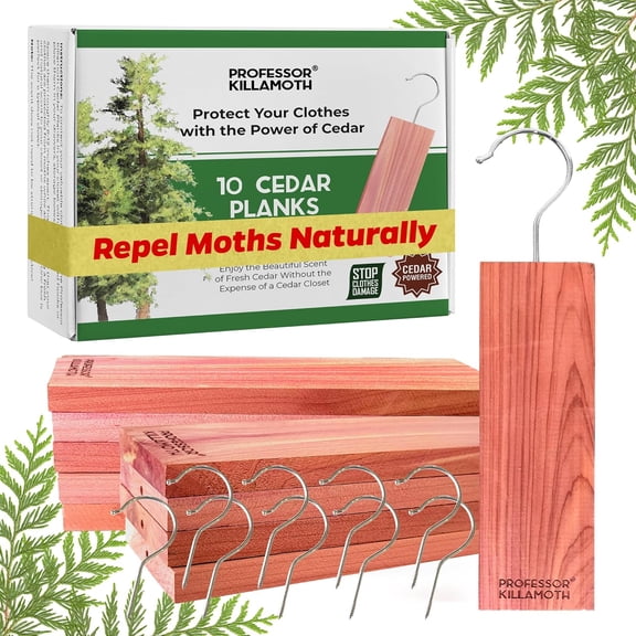 Cedar Blocks for Clothes Storage  Stop Clothes Damage - 10 Fresh Cedar Planks and Hangers to Protect Your Clothes