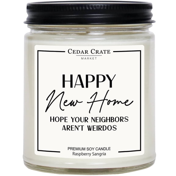 Cedar Crate Market Housewarming Gifts For New House, 9oz Raspberry Sangria Scented Soy Candle, Made in USA