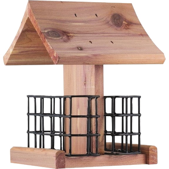 Valley Splendor Cedar Double Suet Bird Feeder - Hanging, Made in USA - Single Piece