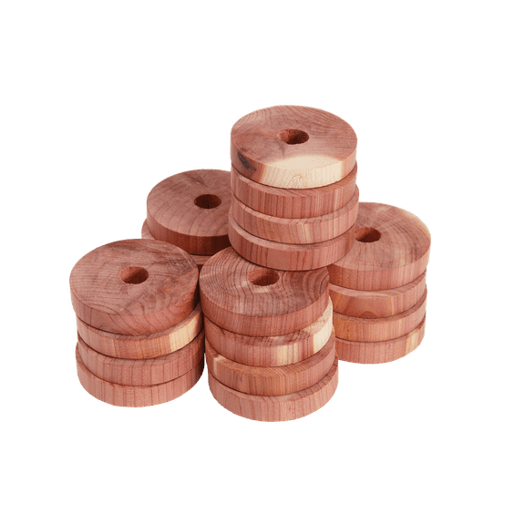 Cedar Essence Cedar Rings for clothes storage, moth repellent, deodorizer 20- pack