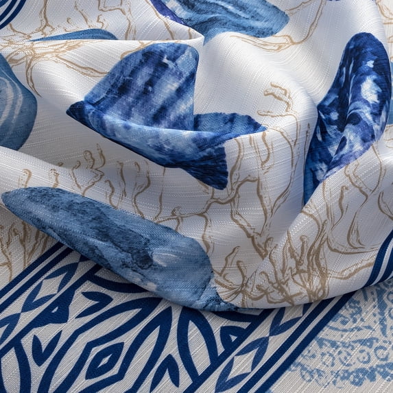 Cedar Floral Seashells Starfish Flowers Shower Curtains with Hooks Barcelona