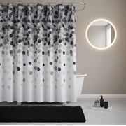Serafina Home Black And White Modern Fabric Shower Curtain for Bathroom: Cascading Water Splash Pattern of Black, Grey And White