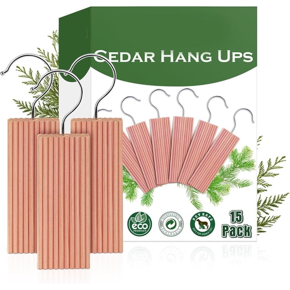 Cedar Hang Ups, Natural Cedar Blocks for Clothes Storage, Aromatic Cedar Balls Hangers for Closets & Drawers