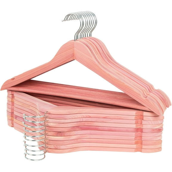 Cedar Hangers for Closet 20 Pack, Wooden Hangers with Smooth Notches, Sturdy Cedar Wood Coat Hangers with 360 Rotating Hook Great for Refresh Closet