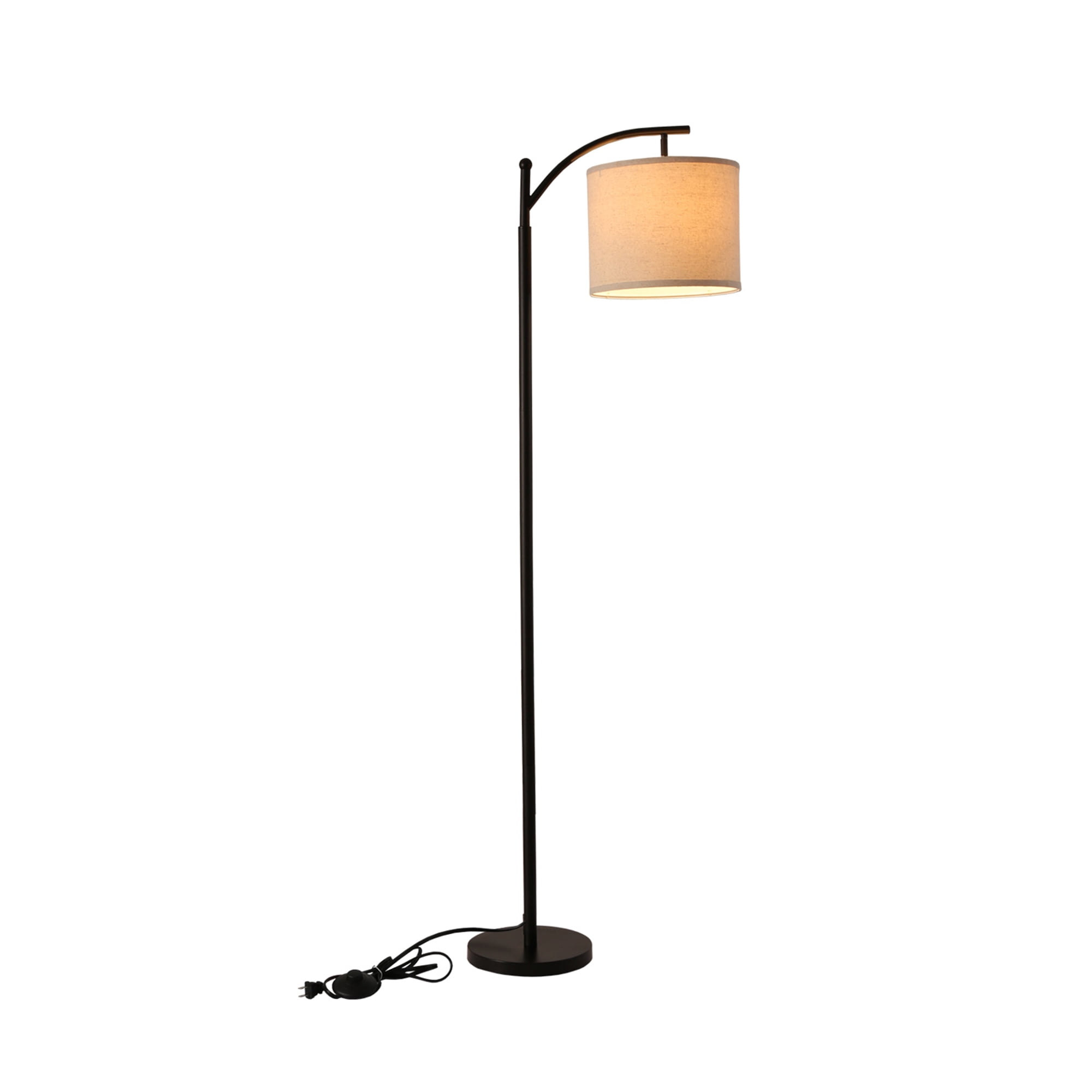 Cedar Hill  62" Arched Floor Lamp with Beige Fabric Shade (E26 bulb not included)