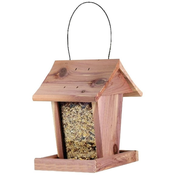 Valley Splendor Cedar Hopper Bird Feeder - Hanging, 2 Openings, Compact - Made in USA