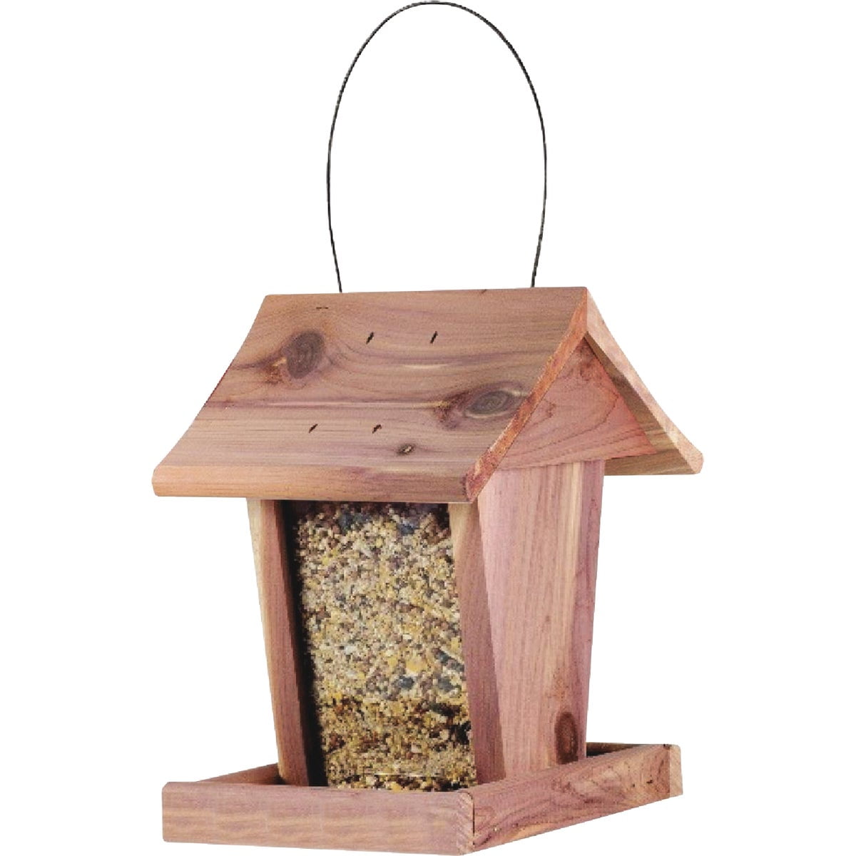 Valley Splendor Cedar Hopper Bird Feeder - Hanging, 2 Openings, Compact - Made in USA