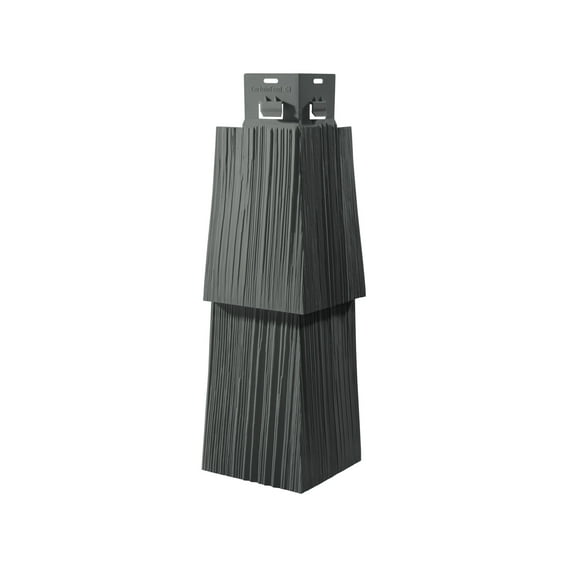 Cedar Impressions Double 9in. Staggered Rough Split Mitered Corner (Carton of 20) - Charcoal Gray