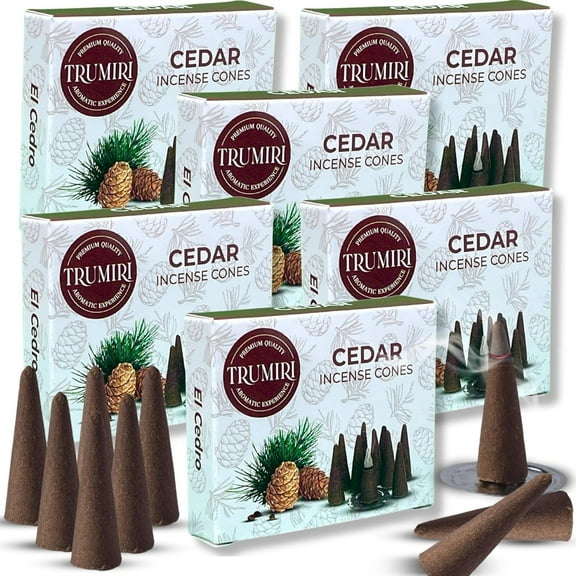 Cedar Incense Cones - Total 60 Cone Incense - Six Packs of 10 Insence Cones - Incense Cones Scented - Cone Incense Scents - Insense Cones - Inscent Cones