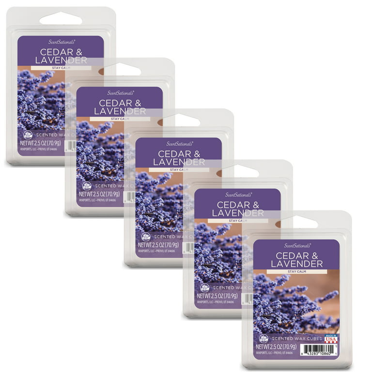 Cedar & Lavender Scented Wax Melts, ScentSationals, 2.5 oz (5-Pack