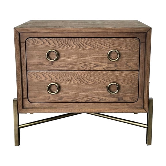 Cedar - Lined Bottom Drawer Nightstand with 2 Drawers and USB / Bedroom Utility, Charge and Store Nicely