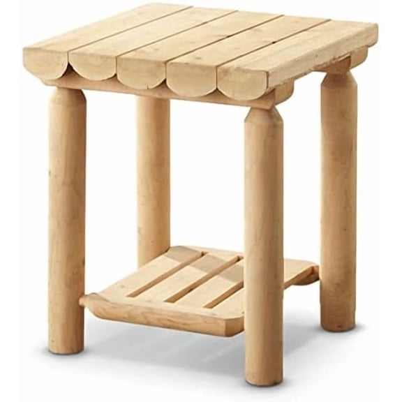 Cedar Log Side Table Nightstand, Rustic Natural Unfinished Wood End Tables for Bedroom, Living Room Couch, Cabin$$Furniture