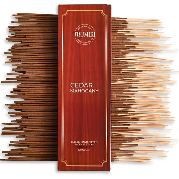 Cedar Mahogany Incense Sticks - Pack of 100 Inscents-Sticks - Inciensos Aromaticos para La Casa - Made with Natural Ingredients - Scented Insence Non Toxic Insense Incents