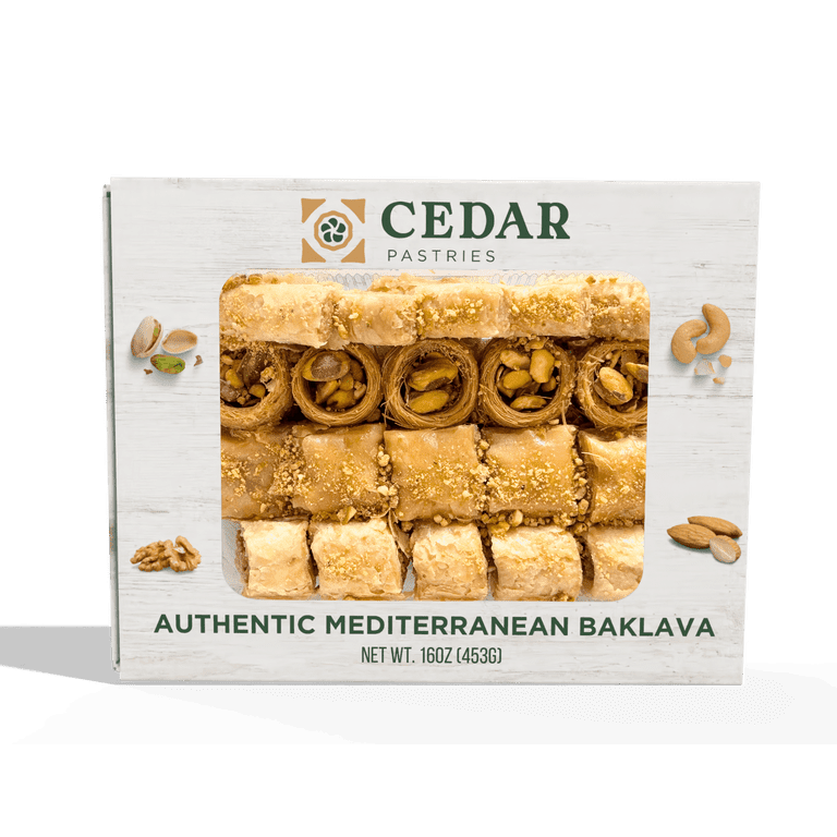 Cedar Pastries, Baklava Assortment, 16 oz, 19 Pieces - Walmart.com