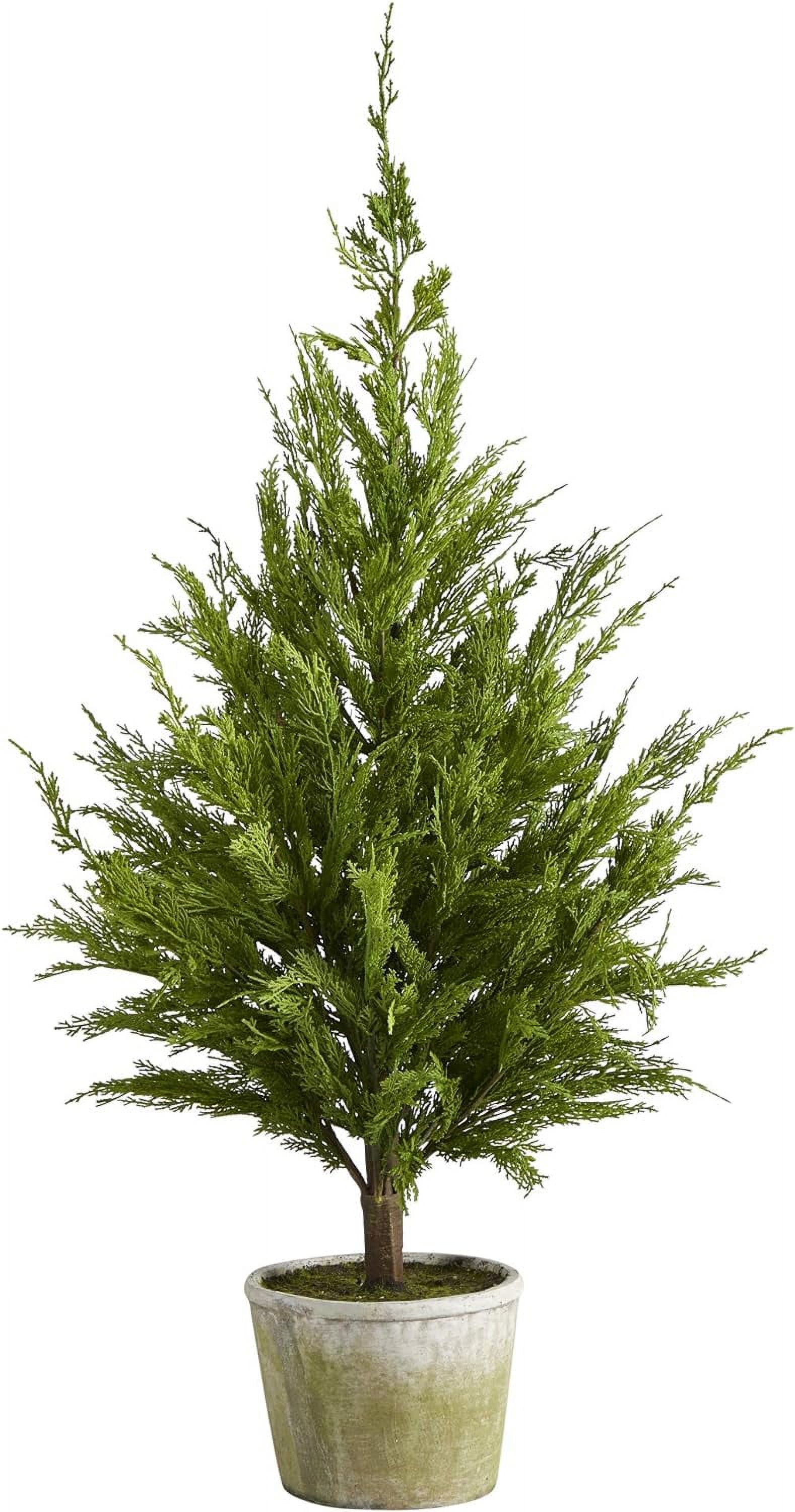 Cedar Pine Natural Look Artificial Tree In Decorative Planter