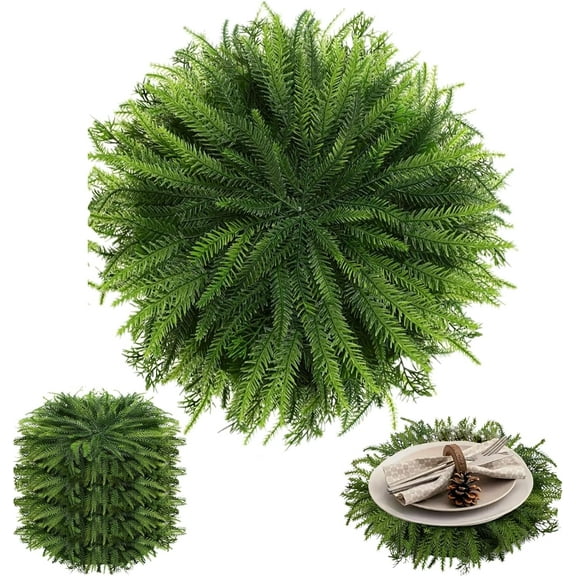 Cedar Placemats,Faux Cedar Placemats,Faux Cedar Greenery Placemats Round,Christmas Placemats, Faux Cedar Mat,Thanksgiving Placemats Round Artificial Xmas Place Mats Table Decoration for Dining 15 Inch