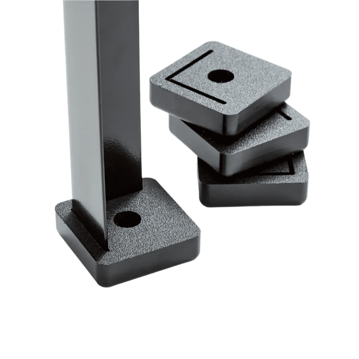 Black High Density Polyethylene Platform Feet Set for Elevated Garden Bed