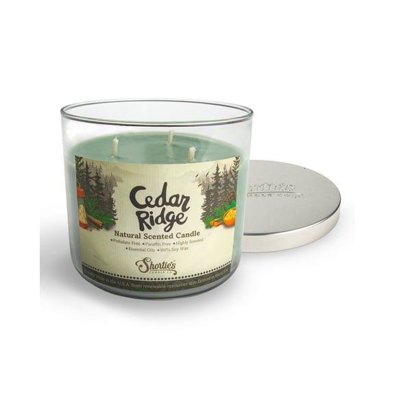 Cedar Ridge Scented 3 Wick Candle - All Natural - Made with 100% Responsibly Sourced Soy and Essential Fragrance Oils - Phthalate & Paraffin Free, Vegan, Non-Toxic