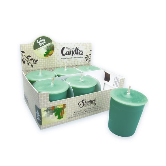 Cedar Ridge Soy Votive Candles - Scented with Natural Fragrance Oils - 6 Brown Natural Votive Candle Refills - Incense & Earth Collection