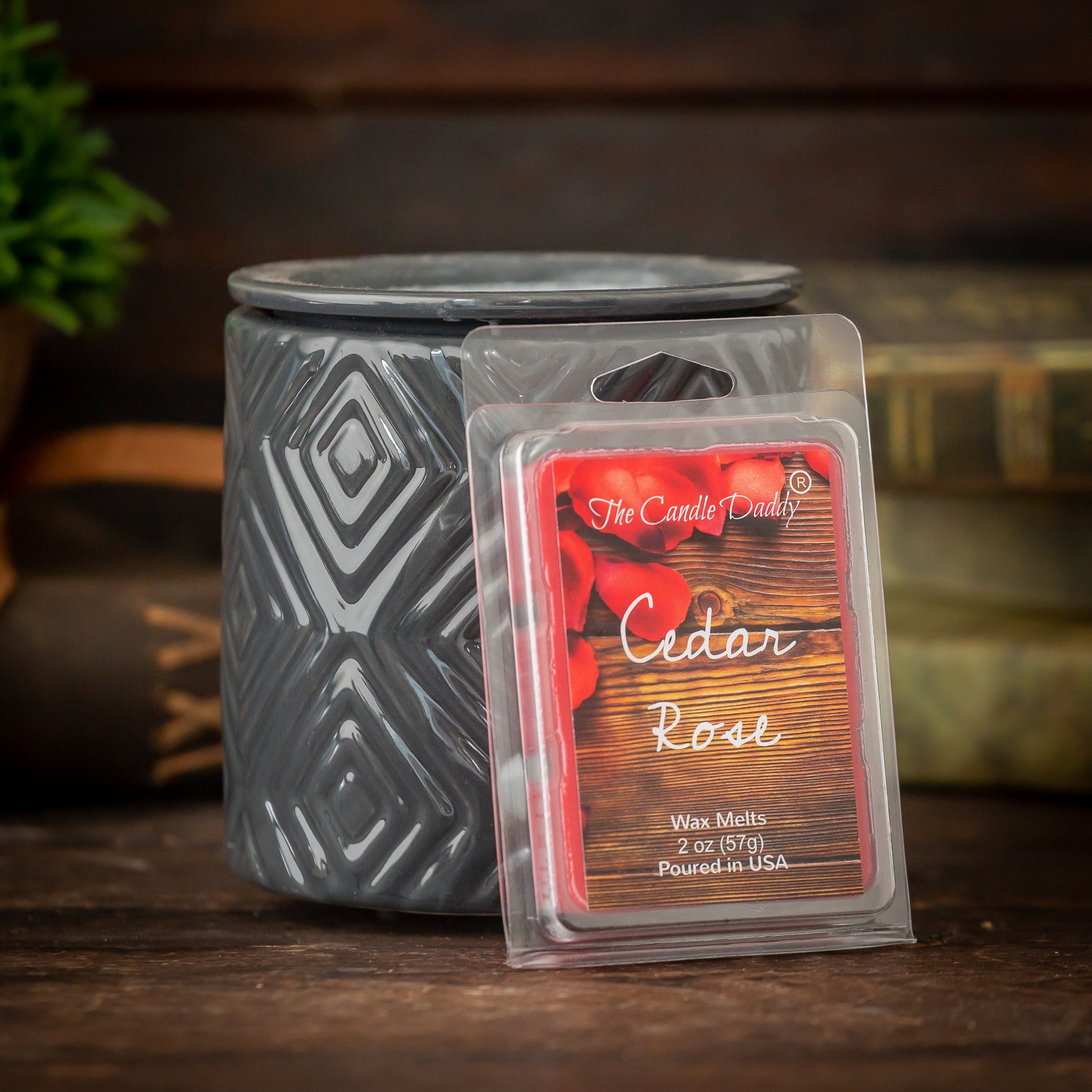 Cedar Rose - Floral Cedar Rose Champagne Scented Melt- Maximum Scent Wax Cubes/Melts- 1 Pack -2 Ounces- 6 Cubes