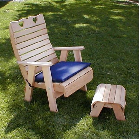 Cedar Royal Country Hearts Patio Chair & Footrest Set