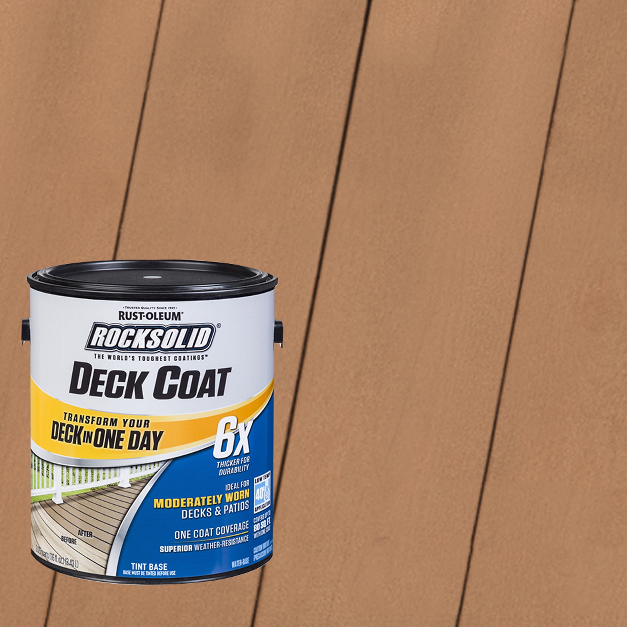 Cedar, Rust-Oleum RockSolid 6X Exterior Wood Deck Coat-319625T, Gallon