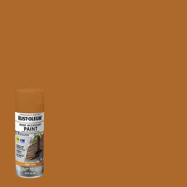 Cedar, Rust-Oleum Roof Accessory Coating Satin Spray Paint- 314061, 12