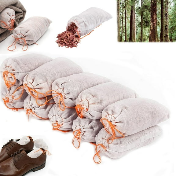 Cedar Sachets Bags Tutuviw 10 Pack Red Cedar Chips Sachets for Closets and Drawers Storage Fresh Scents Cedar Sachets Aromatic Cedar Wood Blocks Home Fragrance Sachet for Shoes