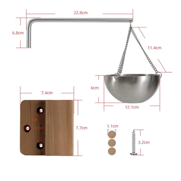 Cedar Sauna Aromatherapy Bowl With Stainless Steel Essential Oil Cup Adjustable Swing Arm For Infrared Saunas Relaxation Therapy Hanging Design Fragrance Diffuser