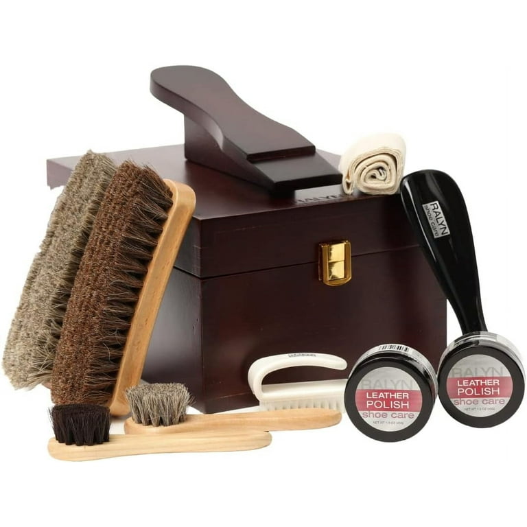 Cedar Shoe Shine Kit for Leather Footwear Gift Set Size One Size Brown Black Walmart