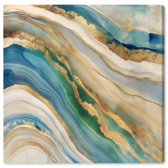 Cedar Swell II Canvas Geode Abstract Art by Art Remedy, Gallery Wrapped, 16" x 16"