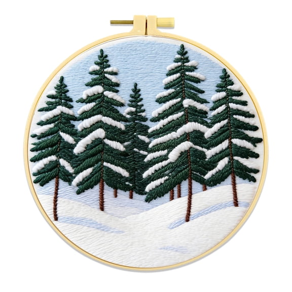 Cedar Tree Embroidery Kit For Living Room Wall Decor DIY Handmade Cross Stitch Set With Fabric Threads Needles Instructions