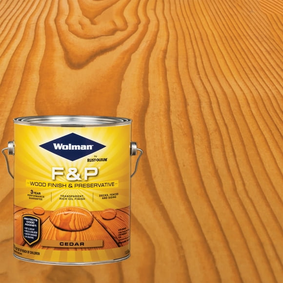 Cedar, Wolman F&P Exterior Wood Finish and Preservative Stain- Gallon, 4 Pack