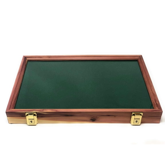 Cedar Wood Display Case 12 x 18 x 2 for Arrowheads Knives Collectibles Coins